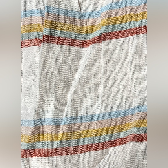 Smocked Crop Top Peplum Cropped Fitted Shirt Pastel Stripes Summer Casual Beach - Picture 11 of 17